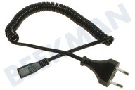 Kabel geeignet für u.a. Kabel für Rasierer von Braun, Philips etc. 2.5A 230V Spiralkabel schwarz 1.8M