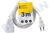 Q-Link 5440400  Kabel geeignet für u.a. Verlängerungskabel mit Euro-Stecker 2 x 0,75 mm2 575W 2.5A weiß 3m geeignet für u.a. Verlängerungskabel mit Euro-Stecker