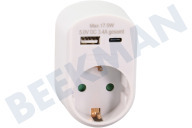 Q-Link 5450376  Stecker geeignet für u.a. Weiß, 3680W Zwischenstecker mit 2 x USB geeignet für u.a. Weiß, 3680W