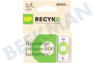 GP GPRCK300C697C2  LR14 ReCyko+ C 3000 - 2 wiederaufladbare Batterien geeignet für u.a. 3000mAh NiMH