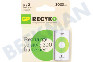 GP GPRCK300D703C2  LR20 ReCyko+ D 5700 - 2 wiederaufladbare Batterien geeignet für u.a. 5700mAh NiMH