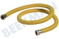 Universell 404712 Herd Gasleitung geeignet für u.a. 120cm, gelb mit Kupplung Edelstahl Gasleitung, nur für Einbaugeräte geeignet für u.a. 120cm, gelb mit Kupplung