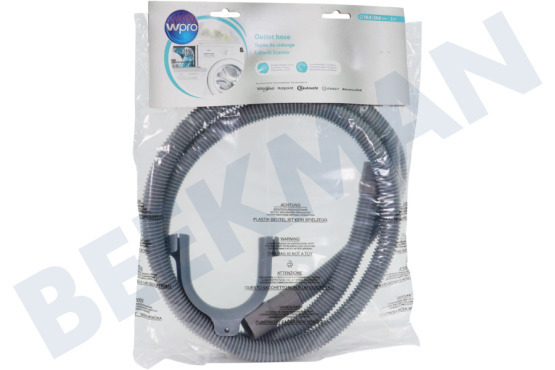 Bauknecht Waschmaschine TVS229 Ablaufschlauch Ablaufschlauch 2 Meter, 2x gerader Anschluss, 22mm