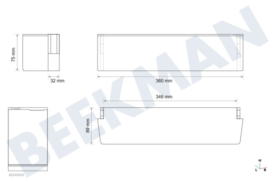Dometic Kühlschrank Türfach Türablagefach, transparent blau