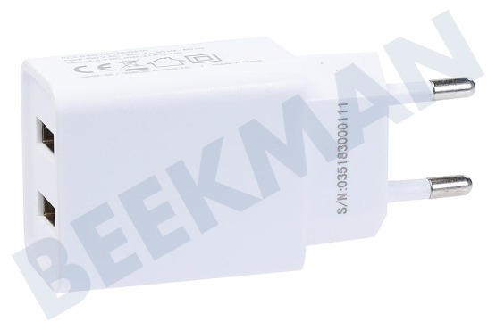 Cloudnine USB Auflader 230 Volt, 2.1A/SV 2 Port Weiß