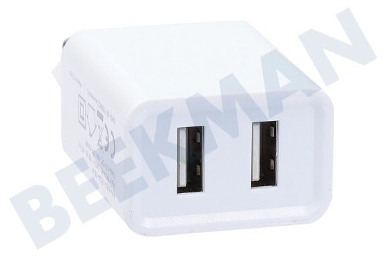 Cloudnine USB Auflader 230 Volt, 2.1A/SV 2 Port Weiß