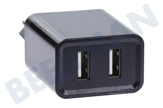 Cloudnine USB Auflader 230 Volt, 2.1A/SV 2 Port schwarz