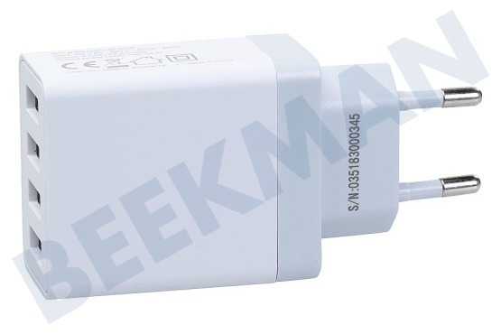 Cloudnine USB Auflader 230 Volt, 4,8A/SV 4 Port Weiß