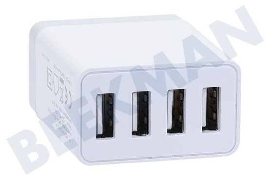Cloudnine USB Auflader 230 Volt, 4,8A/SV 4 Port Weiß