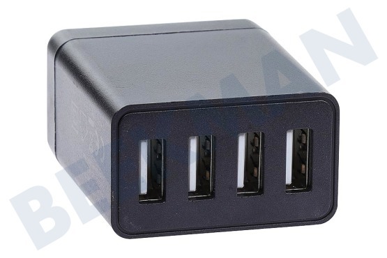 Duracell USB Auflader 230Volt, 4,8A/SV 4 Port Schwarz