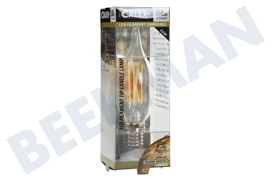 Calex 474493 Calex LED Glühfaden Vollglas Filament Tip-Kerzenlampe Klar 3,5W