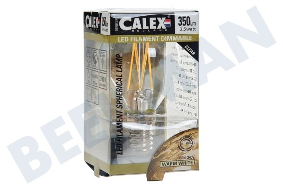 Calex 474482 Calex LED Vollglas Filament Kugellamp Klar 3,5W 350lm