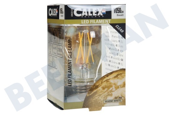 Calex 425210.1 Calex LED Vollglas Filament Standardlampe Klar 8W