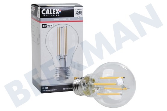 Calex  1101001401 Calex LED Vollglas Filament Standardlampe Klar 8 Watt