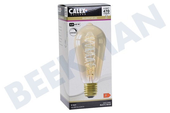 Calex 1001002000 LED Vollglas Flex Filament Rustikal Lampe E27 5,5 Watt