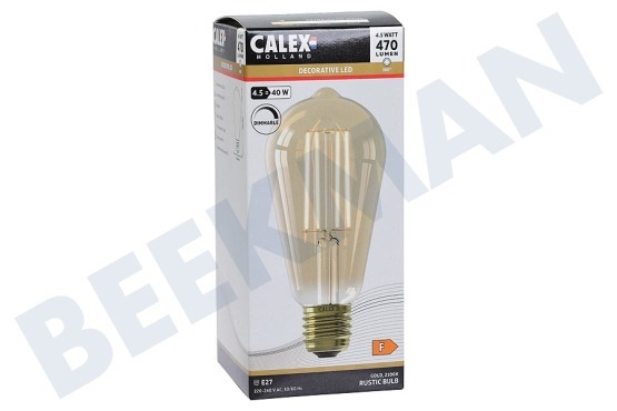 Calex 1101002100 LED Straight Filament Rustic Lampe E27 4,5 Watt