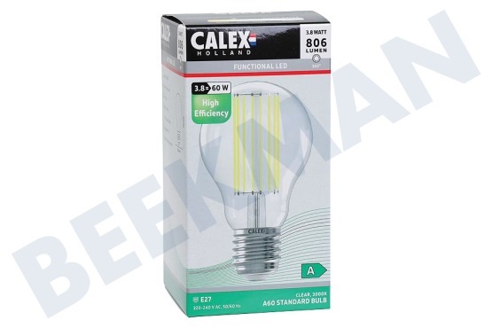 Calex 1101009300 High Efficiency Straight Filament klar E27 3,8 Watt