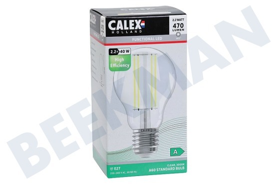 Calex 1101009200 High Efficiency Straight Filament klar E27 2,2 Watt
