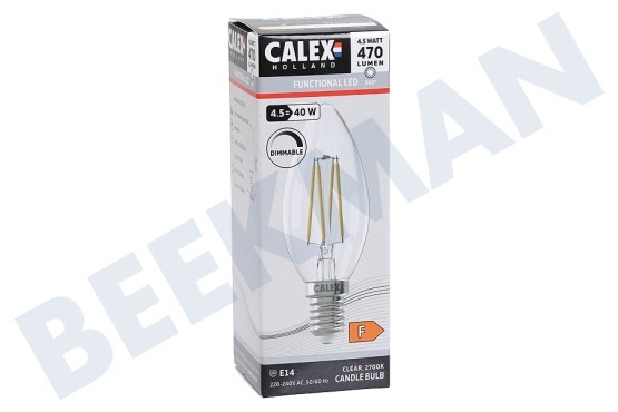 Calex 1101006700 LED-Kerze B35 hell Straight Filament E14 4,5 Watt