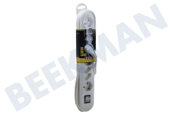Exin Steckdosenleiste 3x1mm2 2500W 10A RA weiß 2.5M