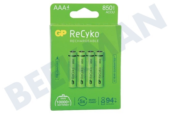 GP  LR03 ReCyko+ AAA 850 - 4 wiederaufladbare Batterien