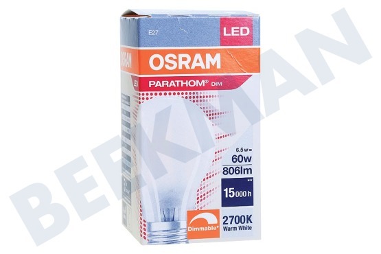 Osram 4058075591295 Parathom Retrofit Classic A60 Matt Dimmbar E27 6.5W