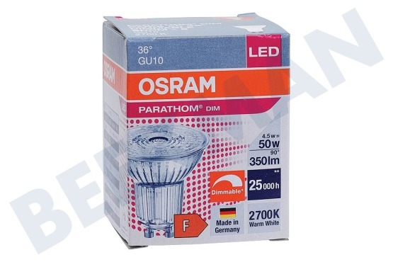 Osram 4058075608337 Parathom Reflektorlamp GU10 PAR16 4.5W Dimmbar