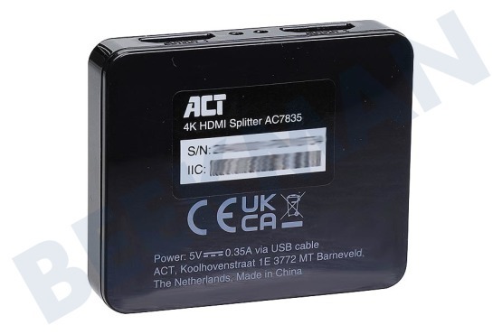 ACT AC7835 4K HDMI-Splitter 1x2