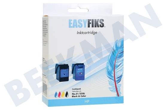 Easyfiks HP-Drucker HP 21/22 XL Combipack Druckerpatrone No. 21XL + 22XL Black/Colour Combipack