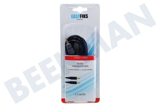 Cloudnine Klinkenkabel 2x 3,5 mm Stereo-männlich, 2,5 m, Vergoldet