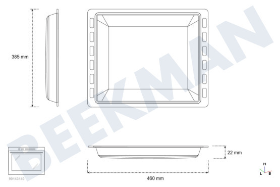 Ikea Ofen-Mikrowelle Backblech Emaillert, grau, 466x385x22mm