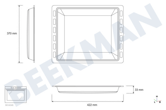 AEG Ofen-Mikrowelle Backblech Emailliert 370 x 422 mm