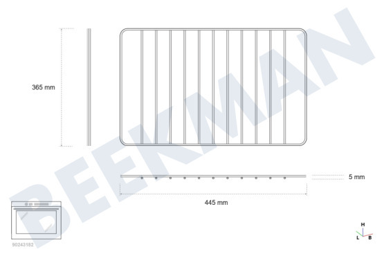 Hotpoint Ofen-Mikrowelle 81578, C00081578 Gitter 445 x 365 mm