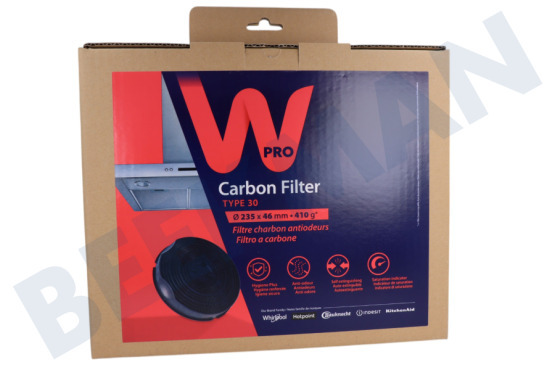 System 600 Abzugshaube CHF30 Filter Kohlefilter -rund- 24 cm