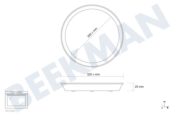 Whirlpool Ofen-Mikrowelle Platte Crisp-Platte 30,5cm (unten) / 32cm (oben)