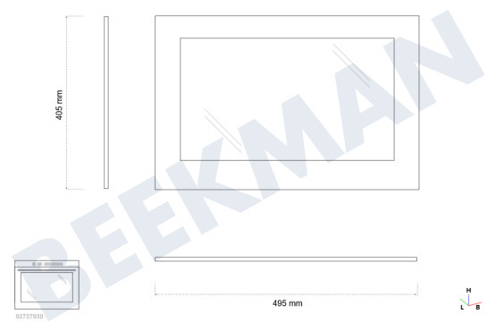 Laden Ofen-Mikrowelle Glasplatte Innenglas Backofen 495x405mm