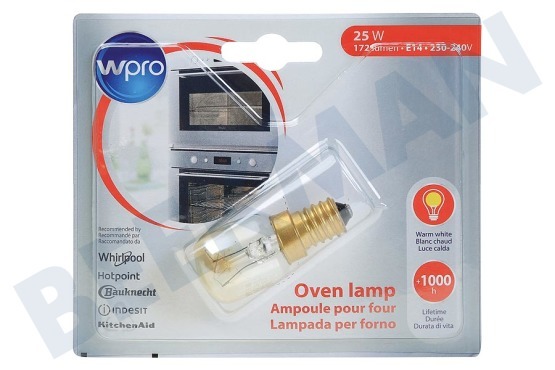 WPRO Ofen LFO136 Lampe für Backofen 25W E14 T25