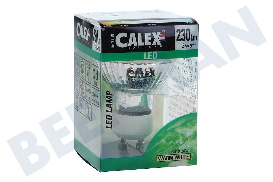 Calex 423450 Calex COB-LED-Lampe GU10 240V 3W 230LM 2800K Halogen
