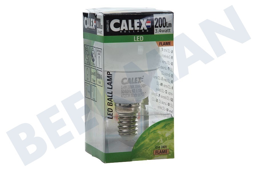 Calex 472734 Calex LED Kugellampe 240V 3W E14 P45, 200 Lumen