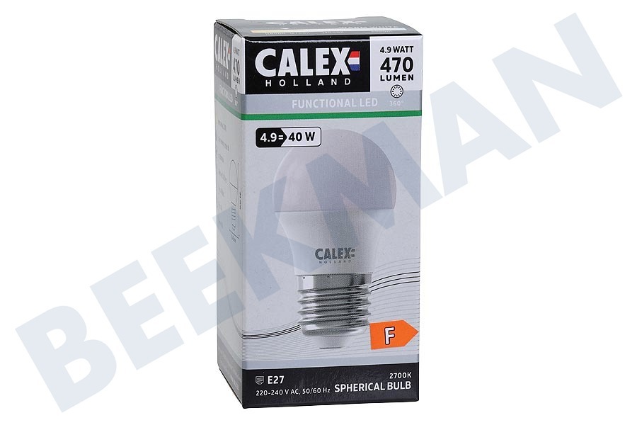 Calex 417426 Calex LED-Kugel-Lampe 240V 5W 470lm E27 P45, 2700K
