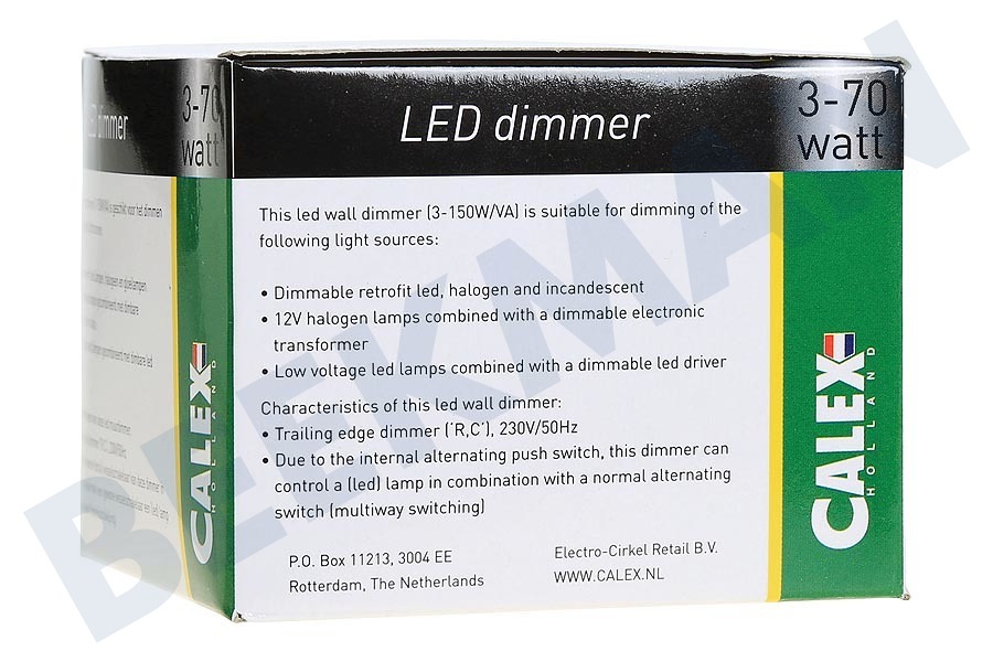 Calex 176372 Calex RC Dimmer zum Wandeinbau 230V 3-70 Watt