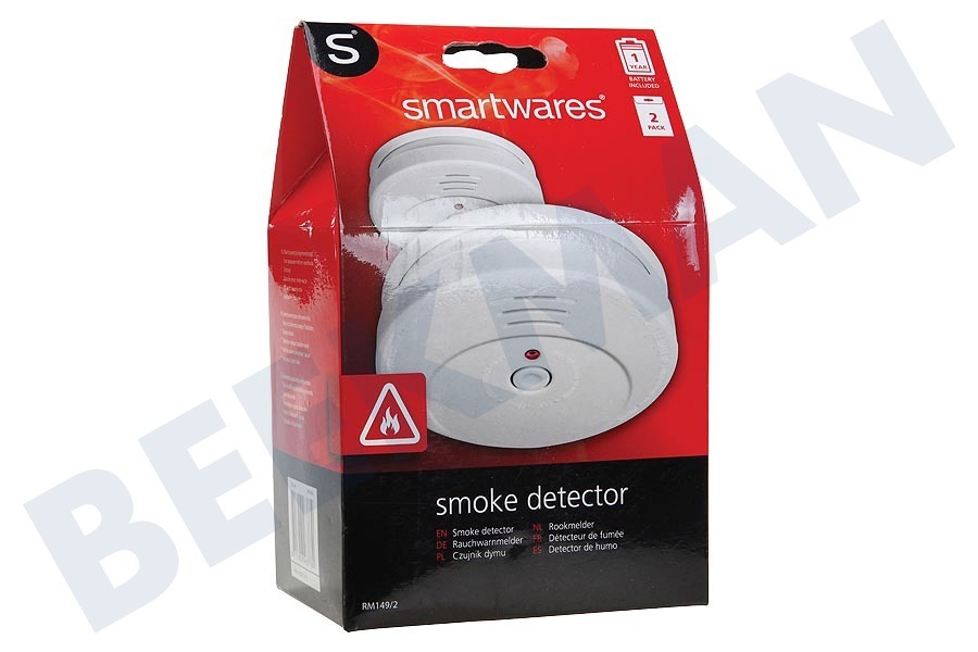 Smartwares RM149/2 Duopack Rauchmelder mit optischem Sensor