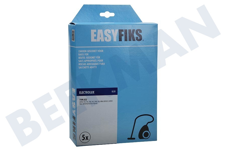 Easyfiks Staubsauger Staubsaugerbeutel Electrolux Papier 5 Stück neues Modell