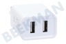 Cloudnine USB Auflader 230 Volt, 2.1A/SV 2 Port Weiß