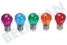 Calex 473434 Farbige LED-Kugellampe 220-240 Volt, 1W 5er-Pack