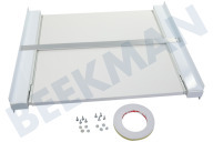 Universell 60301200 Trockner Combirand Aluminium mit Arbeitsplatte XL geeignet für u.a. Waschmaschine und Wärmepumpentrockner