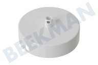 Calex  940020 Calex Deckenplatte aus Metall Matt Weiß 100mm 1 Loch geeignet für u.a. 100mm, 1 Loch