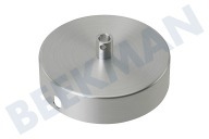 Calex  940016 Calex Deckenplatte aus Metall Matt Nickel 100mm 1 Loch geeignet für u.a. 100mm, 1 Loch