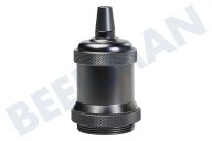 Calex 940464 Calex Aluminium  Lampenfassung E27 spitzes Modell, matt perlschwarz geeignet für u.a. E27, max. 250V-60W