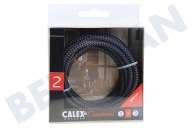 Calex  940284 Calex Creations Textilkabel schwarz/grau, 3 Meter geeignet für u.a. Max. 250V-60W